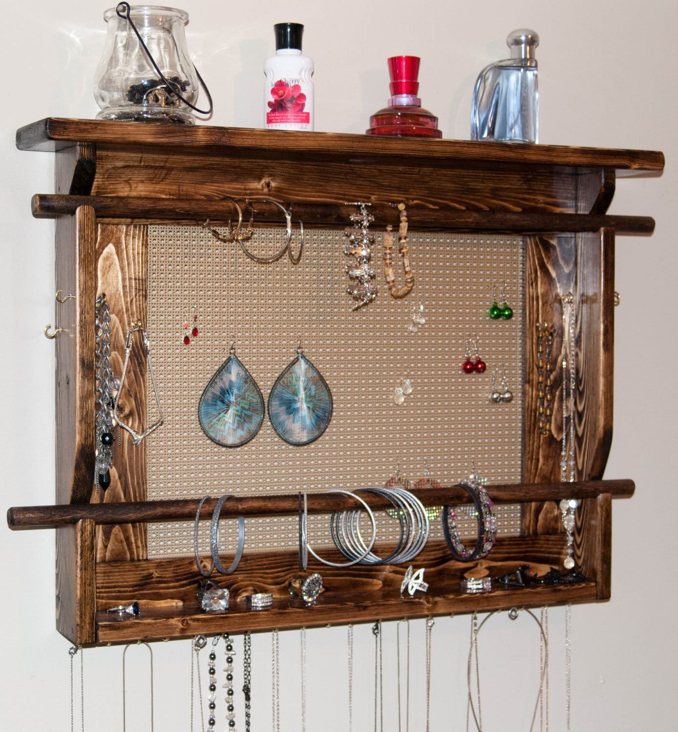 ON SALE Wall Mounted Jewelry Holder. With your choice of Etsy