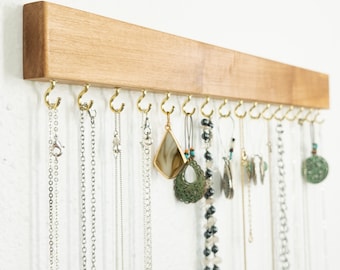Minimalist Jewelry Organizer Wall Mounted Necklace Display to Compliment so many Designs and decor.  Untangle that Collection Today