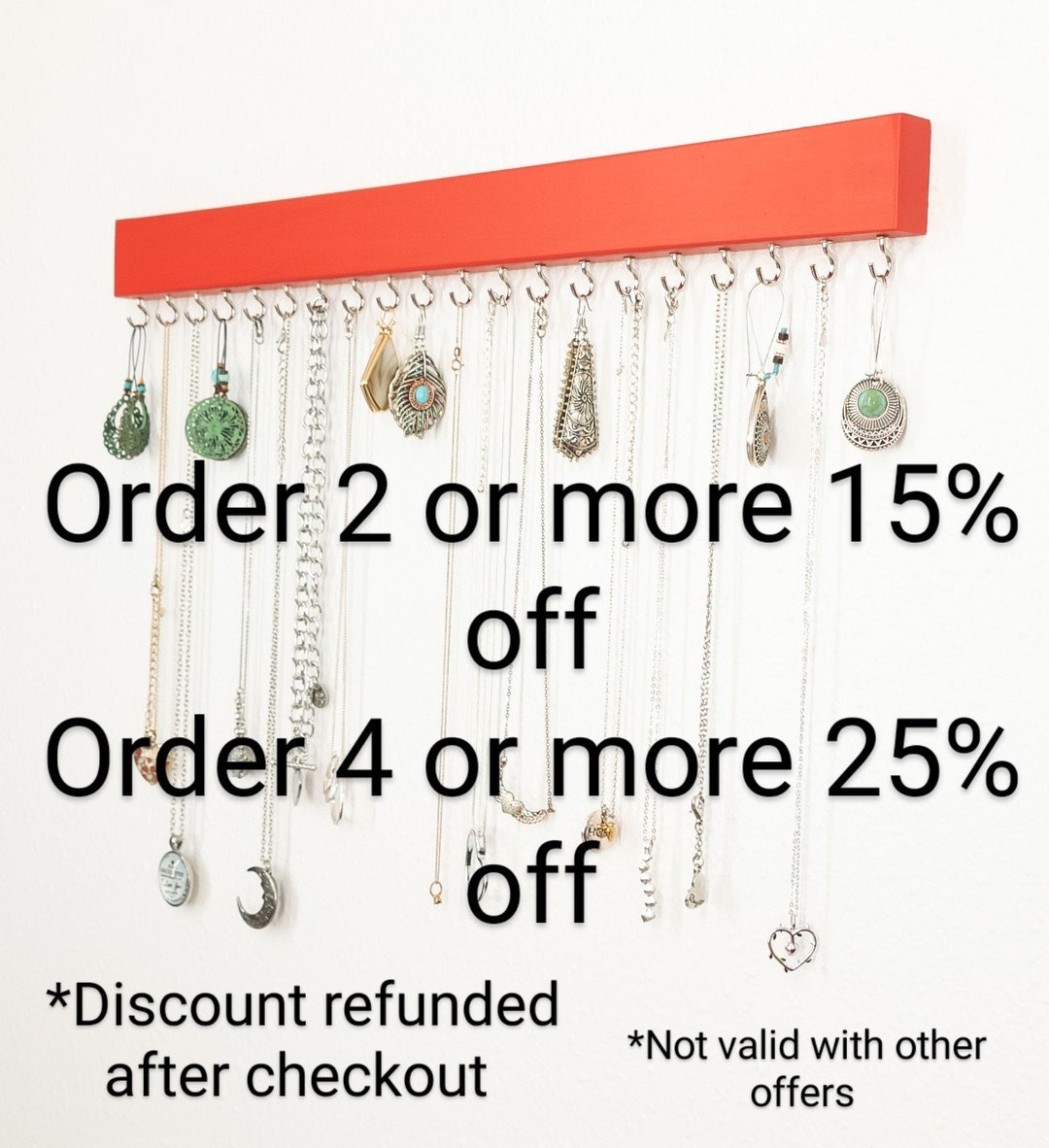 Wall Mounted Necklace Hanger for Your Tangled Jewelry Display Holder