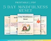 5-Day Mindfulness Reset | Printable Self-Care Challenge | Digital Guided Journal PDF | Wellness Reflection Pages