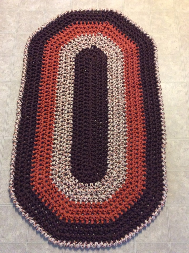 Handmade Crochet Oval Farmhouse Rug Etsy