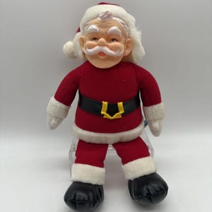 Vintage Fun Farm by DAKIN 1983 Hard Rubber Face Santa Claus 12”Christmas *Read*