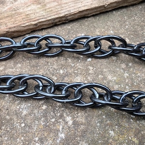 Blue Black acrylic plated large open double link aluminium chain