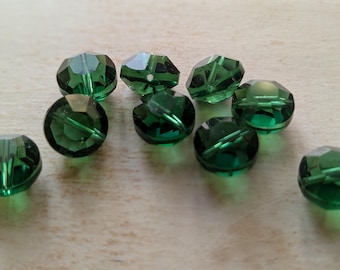Vintage Swarovski crystal beads art 5100 aspirin shaped 10mm  Rare green turmaline tourmaline