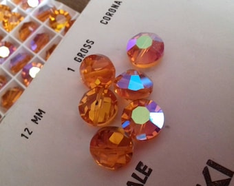 Zeldzame vintage Swarovski zonoranje AB-kristalkralen kunst 5100 12 mm
