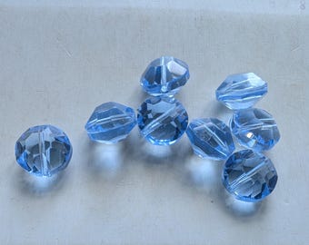 Vintage Swarovski 5100 12 mm lichtblauwe saffierkristalkralen