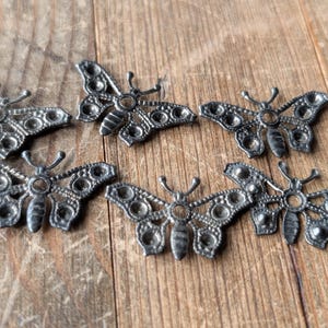 Vintage rustic plated brass butterfly stampings for embellishment