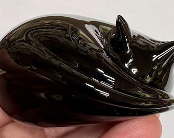 Black Cat, Glass Sculpture,