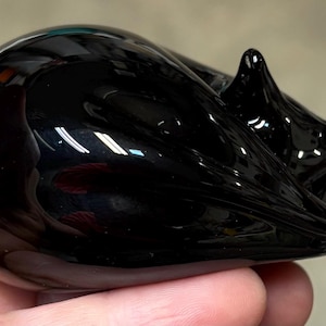 Black Cat, Glass Sculpture,