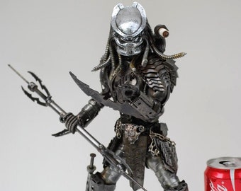Predator ( type 3, face F ) Scrap metal sculpture model, Recycled metal handmade gifts, Cool gift for him, Cool gift for dad, gift for son
