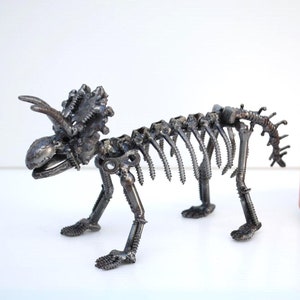 Triceratops Dinosaur Scrap Metal Sculpture, Handmade Gift, Welding sculpture, Wow Birthday Gifts, Gift For Him, Cool Graduation Gift For son