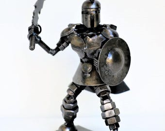 One Of A Kind Labor day Gift, Spartan (C) Warrior Gladiator Scrap Metal Sculpture, Gift For Anniversary, Birthday gift, Cool Gift for him