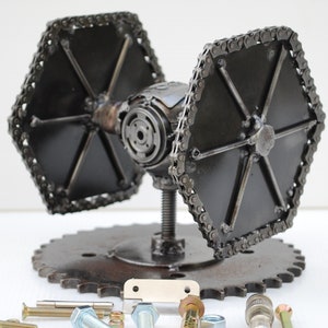 Tie Fighter Star War Inspired scrap metal sculpture, Wow gift for Anniversary, Cool Gift For Dad, Wow Gift for son, Cool gift for boyfriend