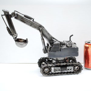 Excavator scrap metal sculpture, Backhoe Tractor Loader Scrap Metal Sculpture, Wow Gift For brother, Wow Gift for him, Cool gift for dad