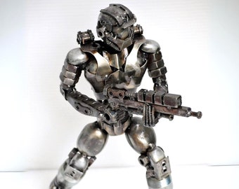 Halo Scrap Metal Sculpture, Handmade Recycled Steel Art, Modern 11 Year Anniversary