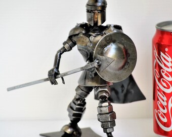 Spartan (E) Warrior Gladiator Scrap Metal Sculpture, Cool Gift For Iron Anniversary, Best Idea Gift for him, Cool Labor day gift for him