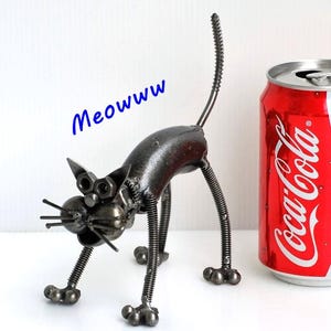Cat Scrap Metal Sculpture, Iron Anniversary gift for her, Birthday Gift For her, gift for mom, Wow Graduation day gifts, Wow Cat Lovers Gift
