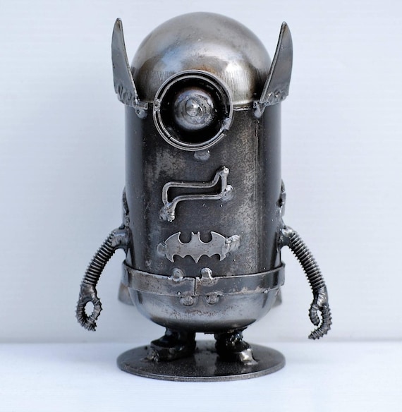 Mini Robot (J) Scrap Metal Sculpture, Unique Anniversary