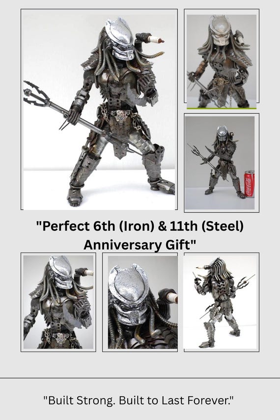Scrap Metal Predator Sculpture, Handmade Recycled Steel Art