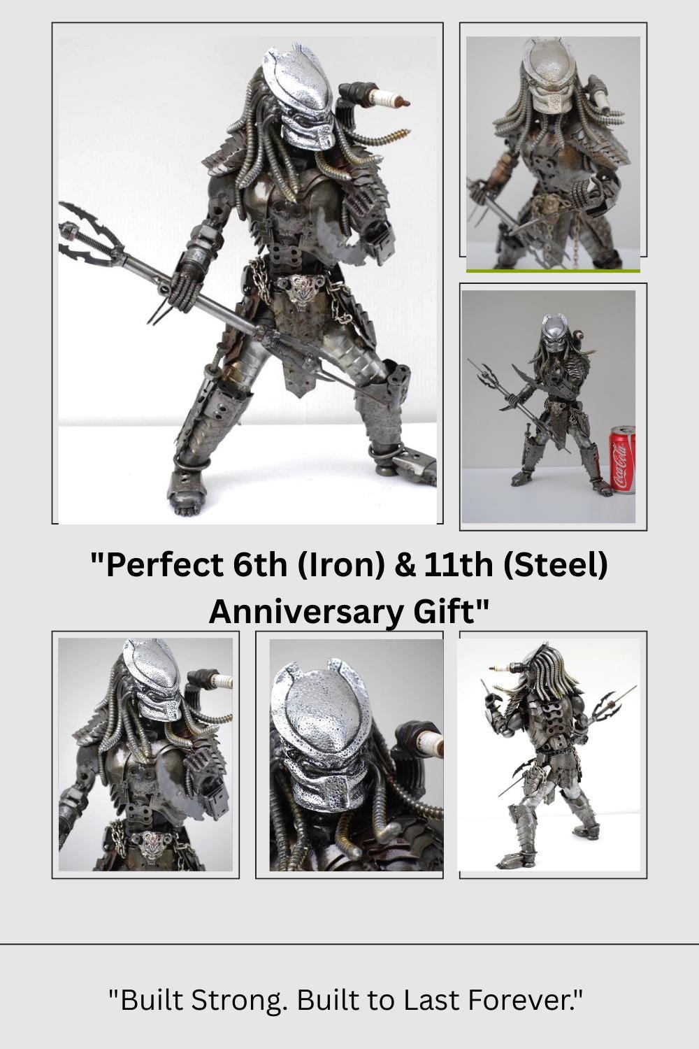 Scrap Metal Predator Sculpture, Handmade Recycled Steel Art