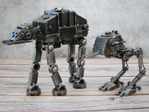 AT-AT Star Wars ATST Recycled Metal Sculpture, Handmade Art, 6th