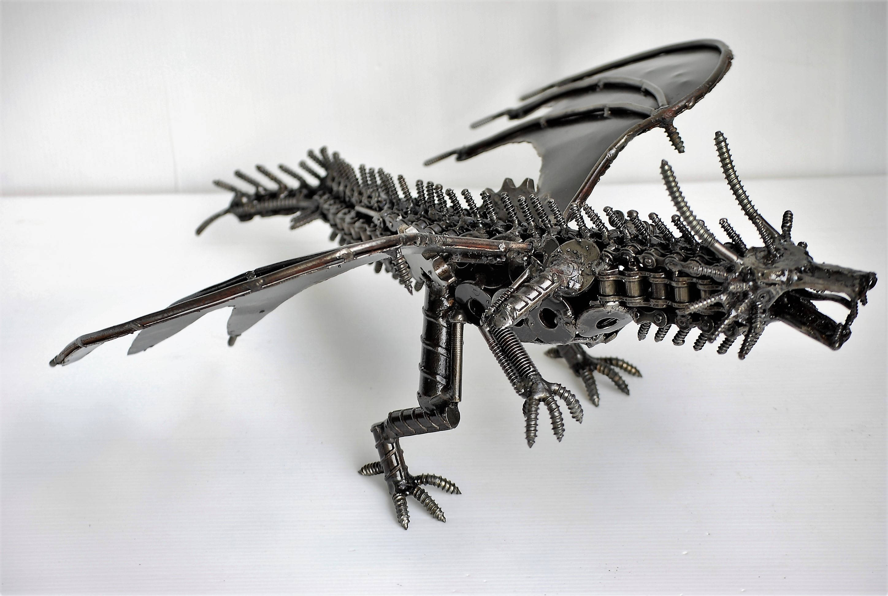 Dragon Scrap Metal Sculpture Model Recycled Handmade Art Gift Etsy