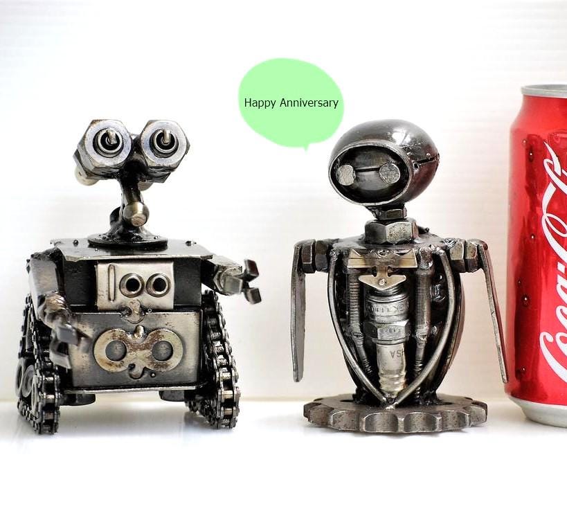 WALL-E Scrap Metal Sculpture, Handmade Recycled Steel Art, Unique