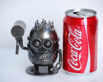 Mini Robot  (small C), UNIQUE WEDDING GIFT, Scrap metal sculpture, Surprise mother day gift, gift for mom, cool gift for dad, gift for her
