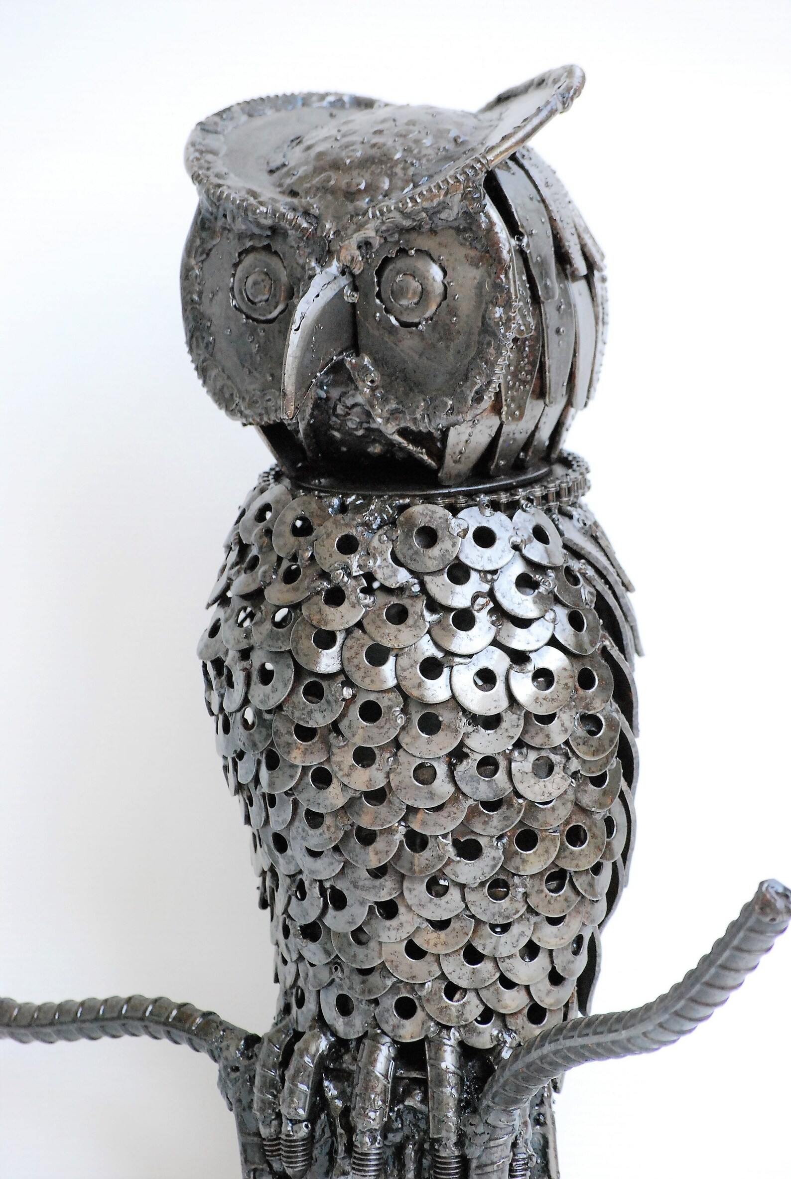 Owl Scrap Metal Sculpture Model Recycled Handmade Art Gift for Etsy
