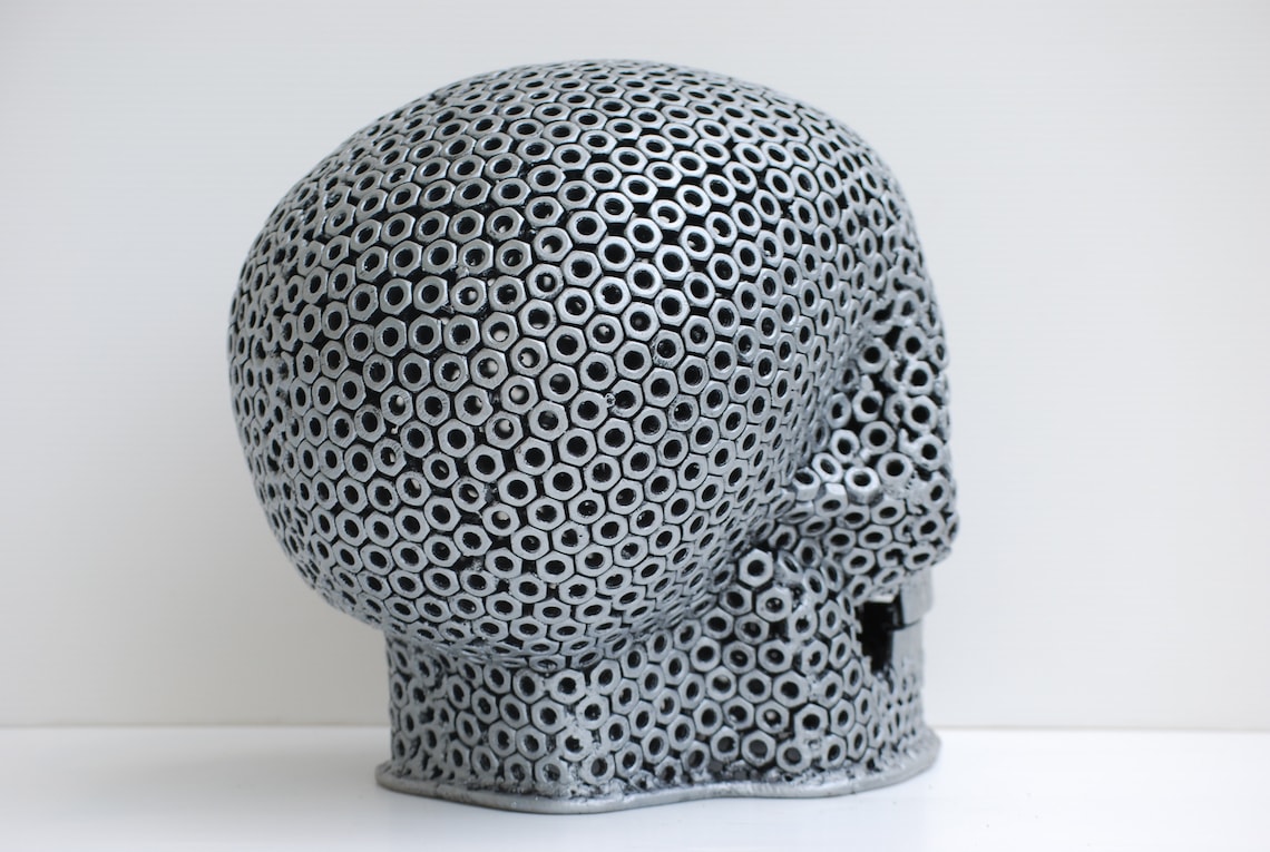 METAL SCULPTURE Skull I Cool Gift For Halloween Great Etsy