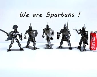 Sell all 5 With 40% Discount, Spartan Warrior Scrap Metal, Gladiator Model, Cool Iron Anniversary gift for him, Cool Labor day gift for him