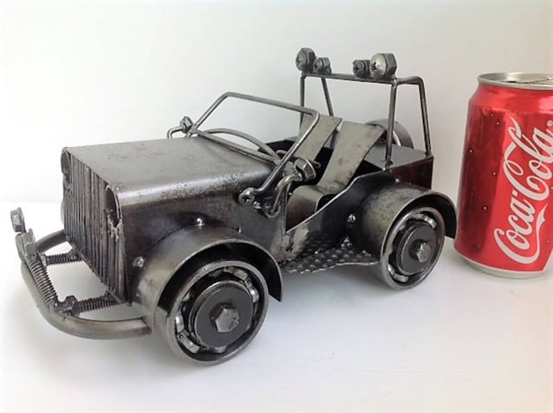Scrap Metal Sculpture Jeep Model Recycled Handmade Art Gift Etsy