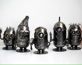 METAL SCULPTURE Mini robot ( sell all 5 ), Gift For Anniversary, Birthday gift, Cool Mother day Gifts For Mom, gift for her, gitt for him