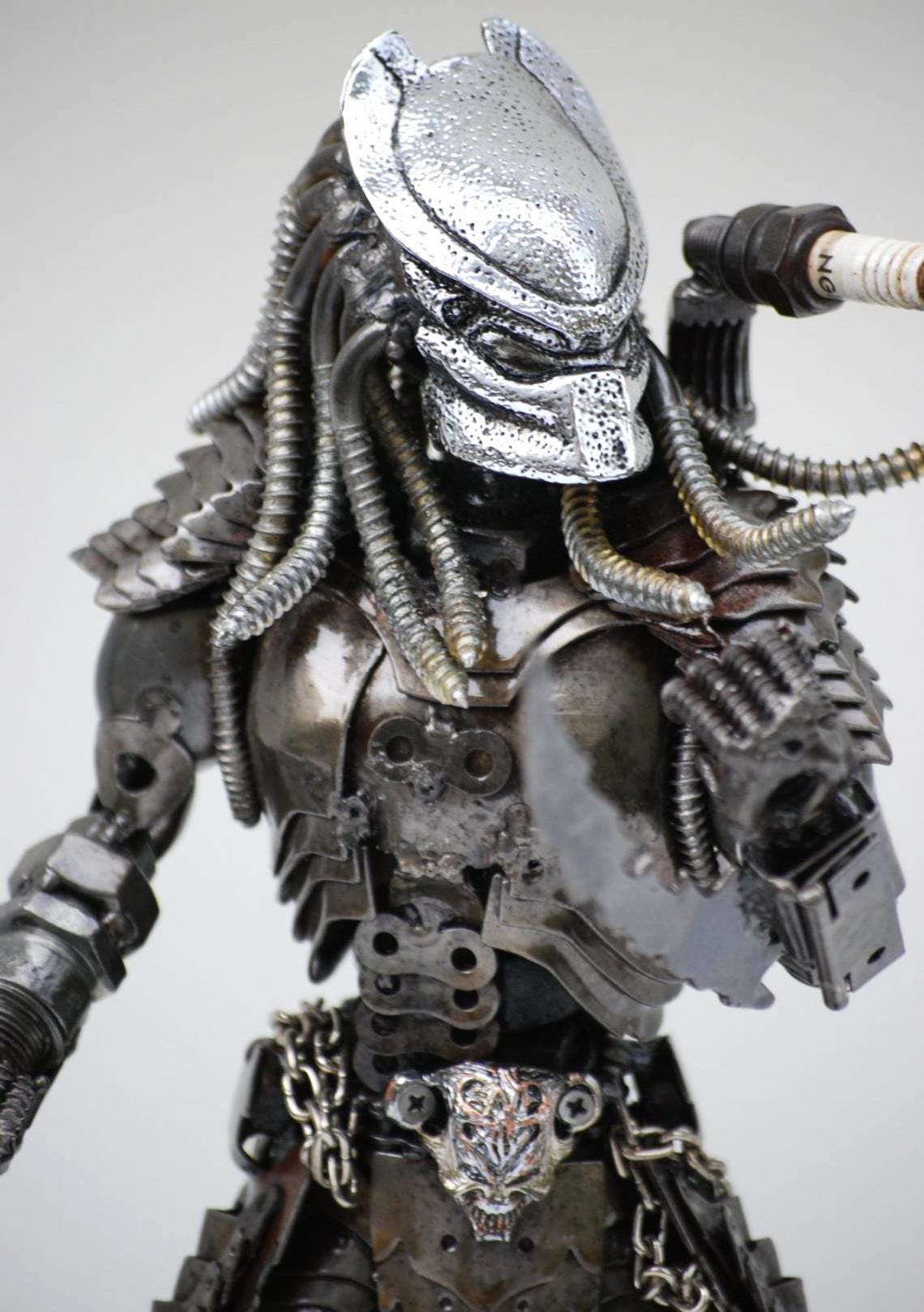 Scrap Metal Predator Sculpture, Handmade Recycled Steel Art