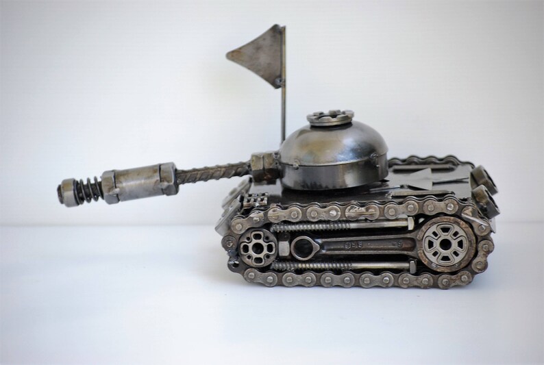 Tank type B Scrap Metal Sculpture Model Recycled Handmade Etsy