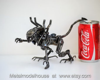 Alien (A) Scrap metal sculpture Art, Gift for Anniversary,  Birthday Gift, Cool gift for Dad, cool gift for Father day, cool gift for dad