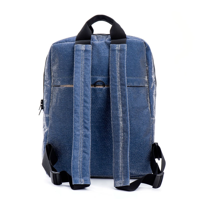 Boho Bag Vegan Laptop Bag Blue Backpack Purse UNO Cool Vegan Backpacks City Backpacks
