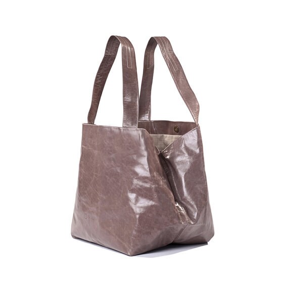 gray leather purse handbag