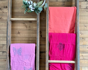 Handprinted muslin blanket