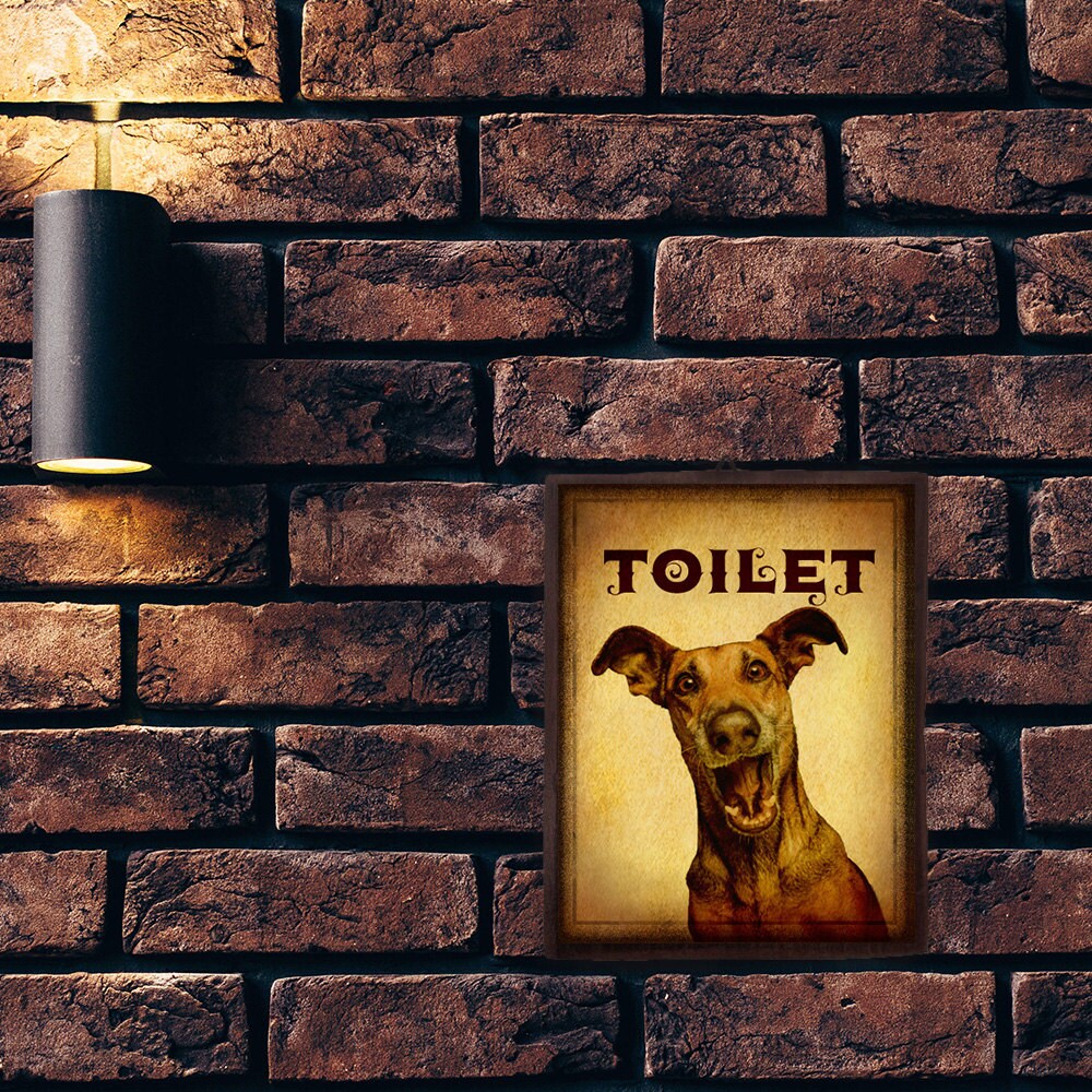 Toilet Sign Dog Sign Dog toilet Sign Funny Sign Decor | Etsy