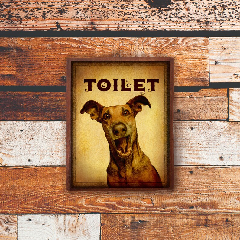 Toilet Sign Dog Sign Dog toilet Sign Funny Sign Decor | Etsy