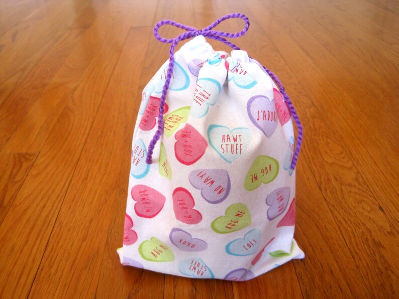 Valentines Drawstring Bag 6x8 Classic Conversation Candy image 0