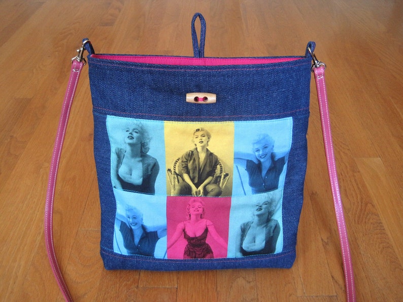 Small Crossbody Bag Marilyn Monroe Warhol Art Photos HANDMADE image 0
