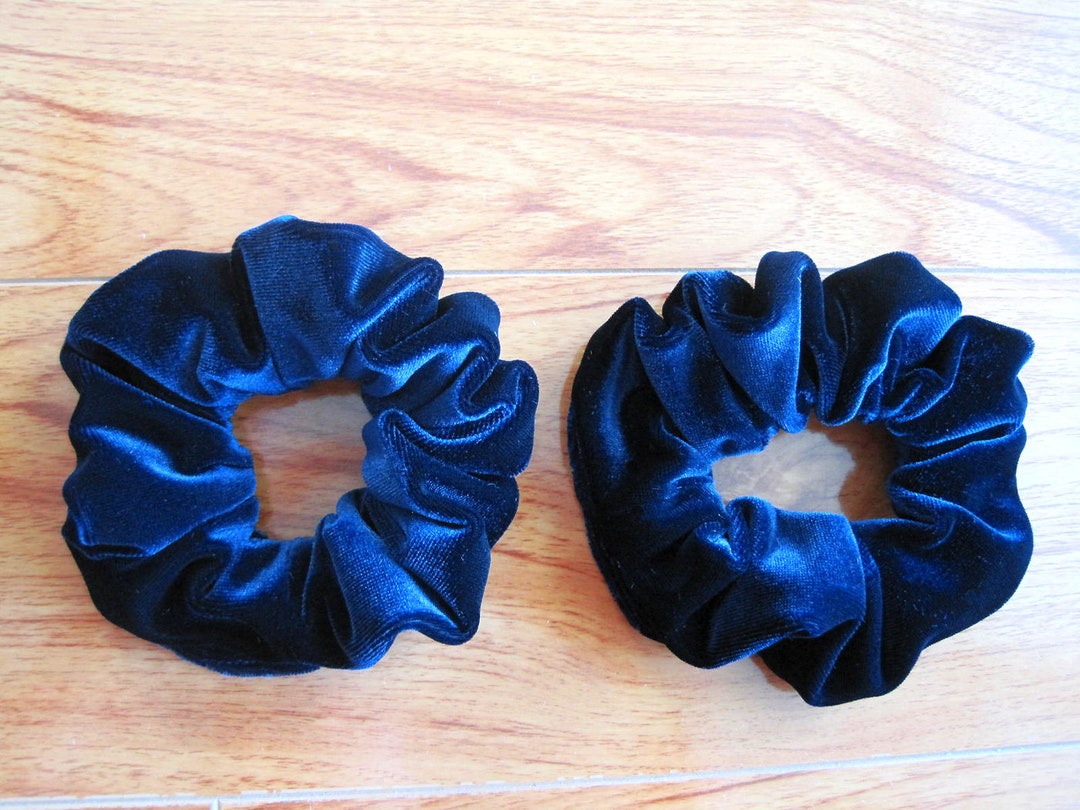 1. Royal Blue Velvet Hair Scrunchie - wide 3