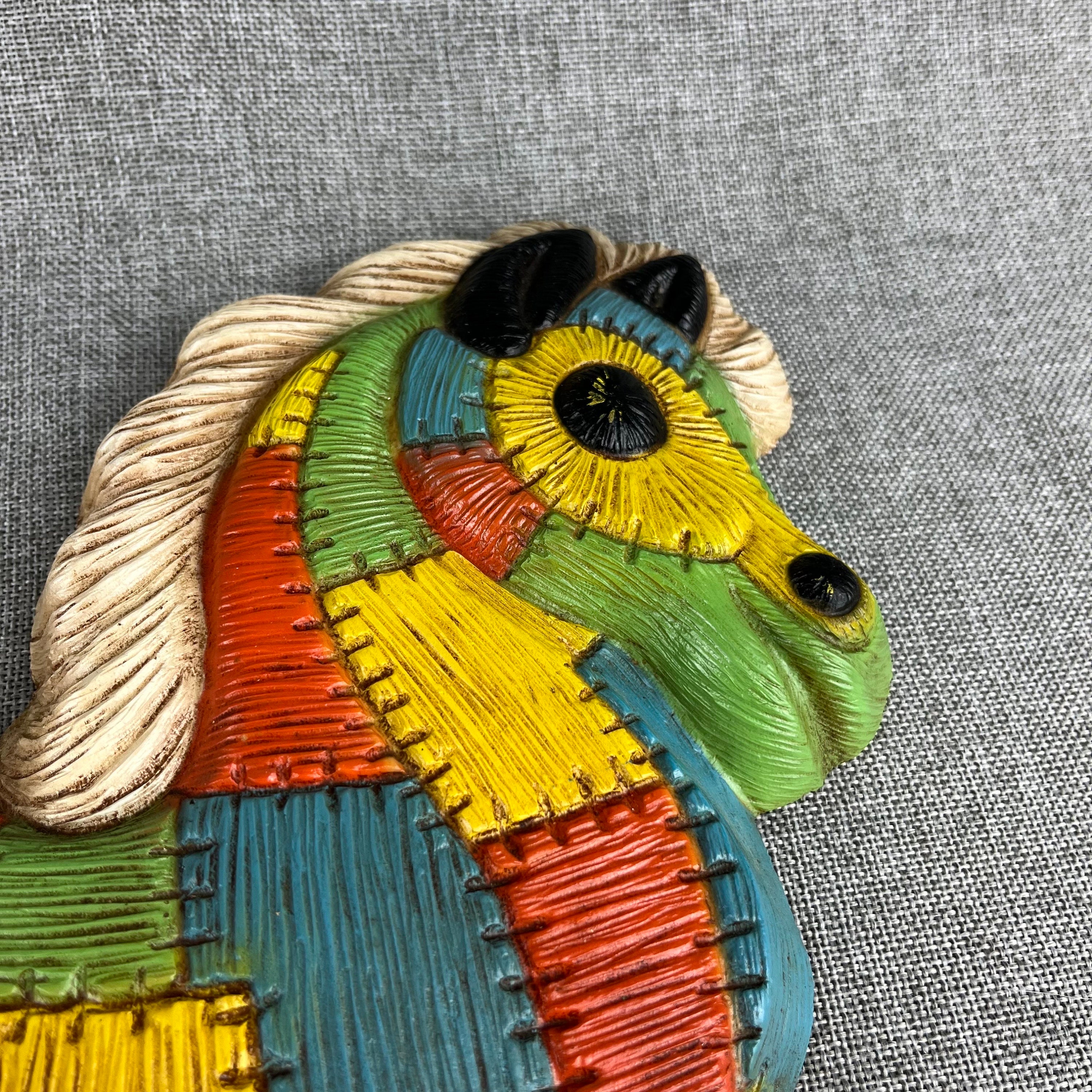 Vintage Foam Craft Patchwork Rocking Horse Wall Plaque - Etsy