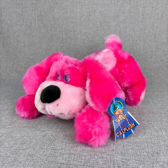 Plushie - Vintage 90's Hot Pink Fuchsia Hound Dog Puppy - Etsy