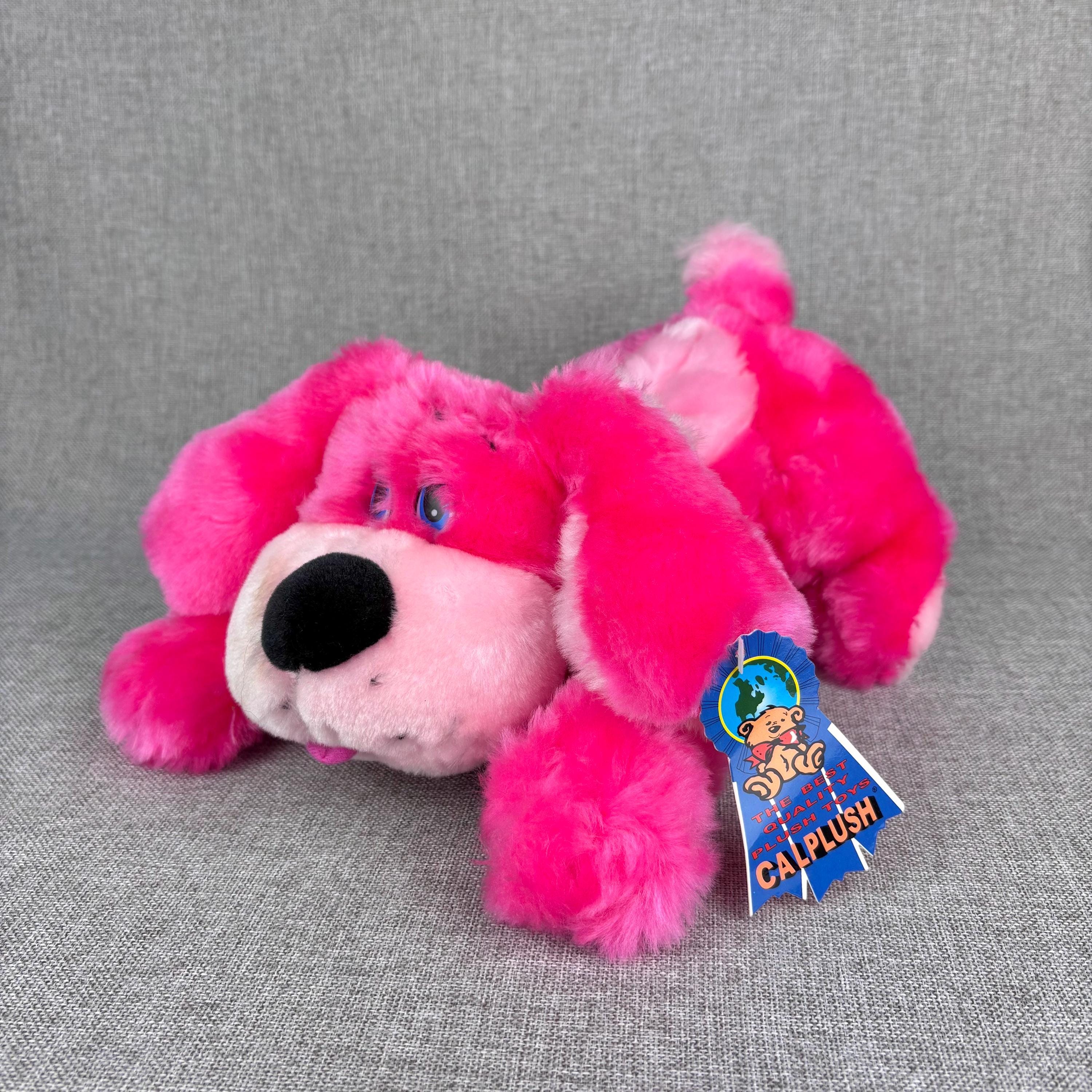 Plushie - Vintage 90's Hot Pink Fuchsia Hound Dog Puppy - Etsy