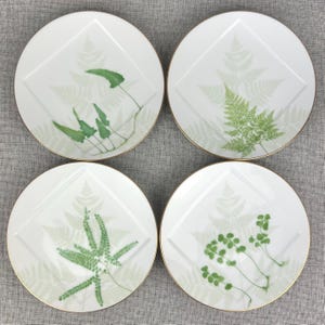 Rare Noritake Japan Moegino Grand Vert Botanical Plates