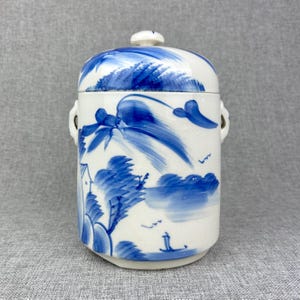 Vintage 40’s Hand Painted Chinese Tea Caddy Canister