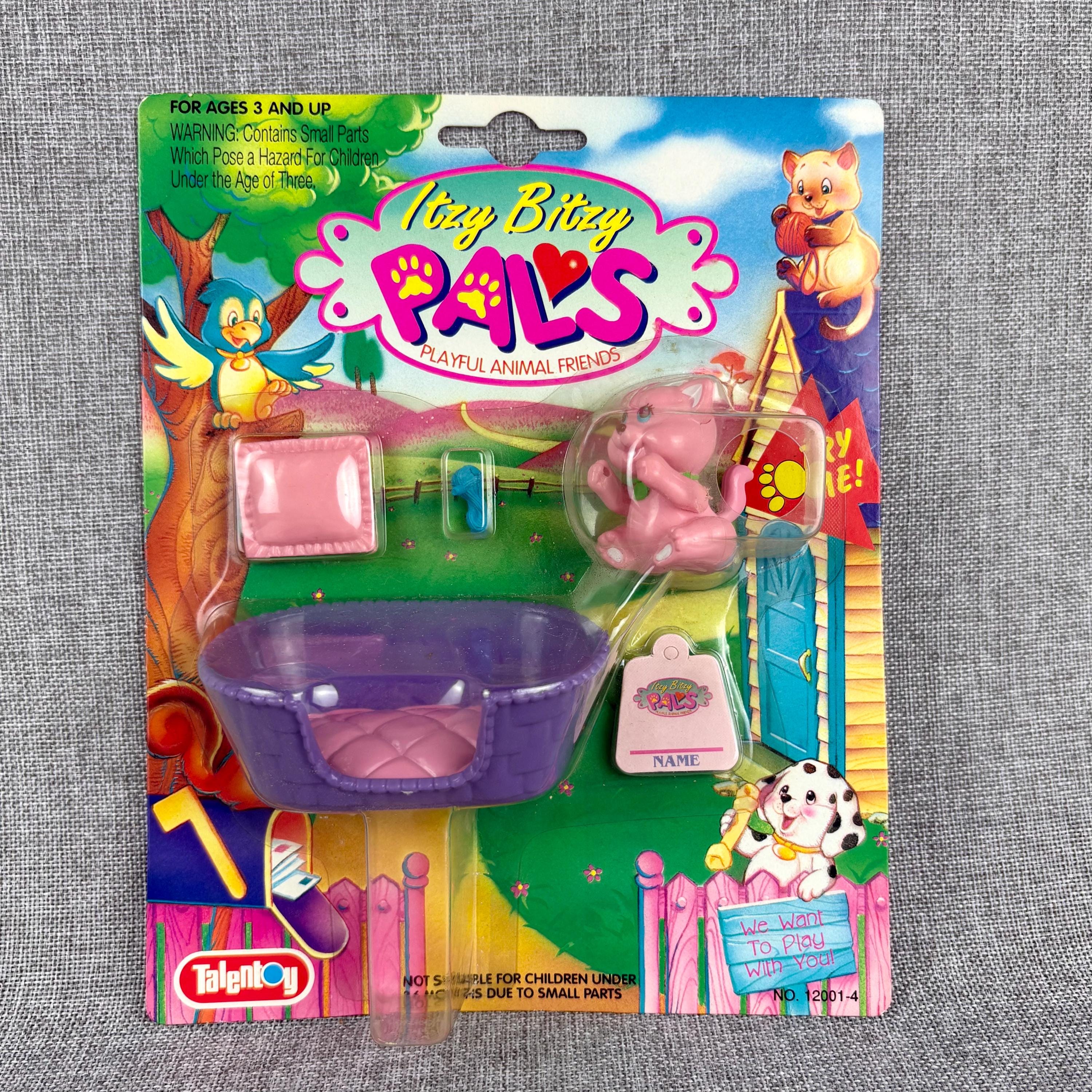 HTF Vintage 90's Talentoy Itzy Bitzy Pals Pink Kitty Action Figure